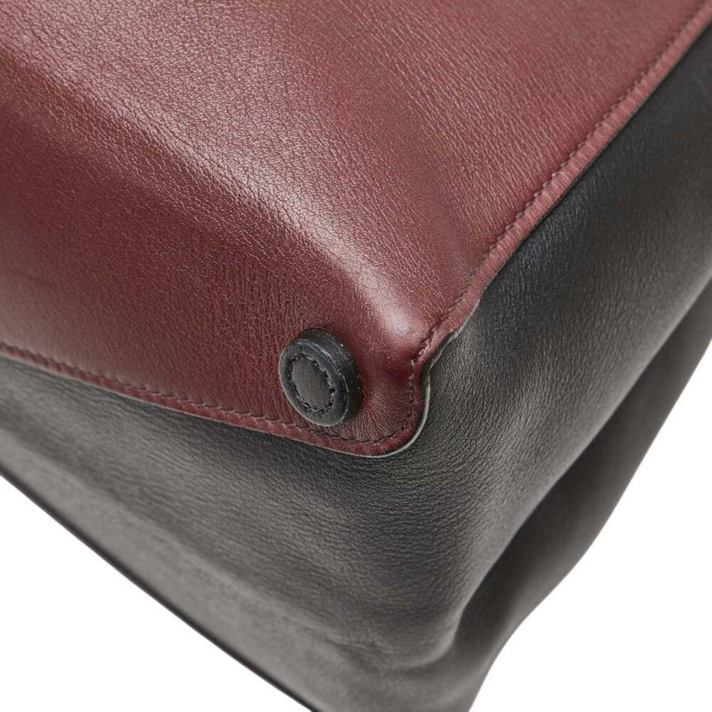 Prada handbag in wine red and black leather for women. - Picture 6 of 15
